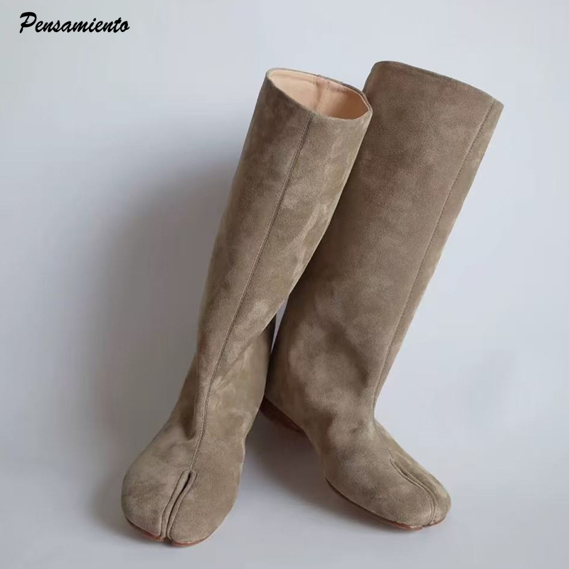 Street Fashion Rome - Herbst-Winter-Mode: Kniehohe Damenstiefel aus Kunstwildleder mit