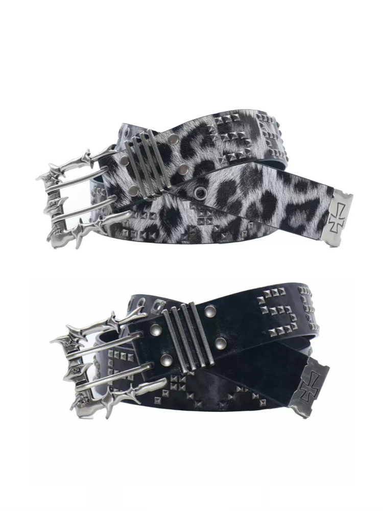 Street Fashion Logo Design - Original Design Leopardenmuster Logo Nieten Doppel-Dornschließe
