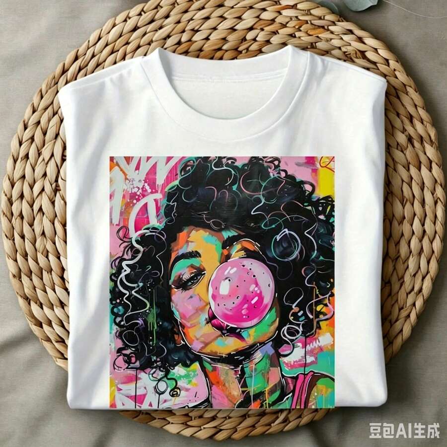 Street Fashion Trends 2026 - Funky Weekend Vibes Pop-Art-Print mit lockigem