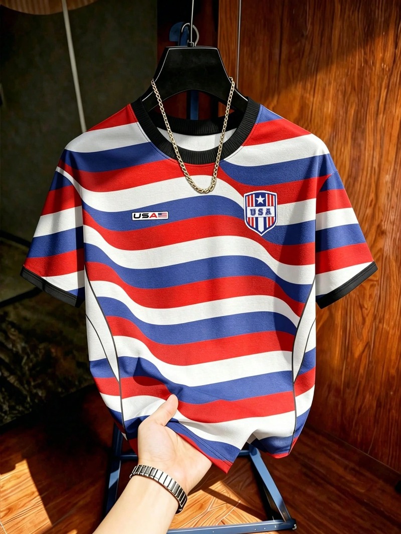 Street Fashion Usa - 2026 Sommer USA-Stil Fußball Sport T-Shirt