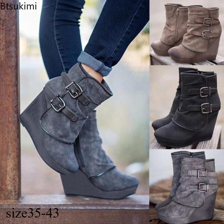 Street Fashion Lady - Neue Damen-Chunky-Boots mit Reißverschluss, hohe Absätze,