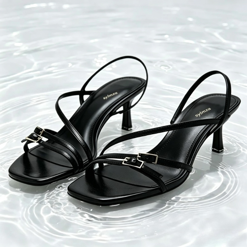 Street Fashion Shoes - Modische Schmalband-Sandalen mit Schnallendetail für Damen,