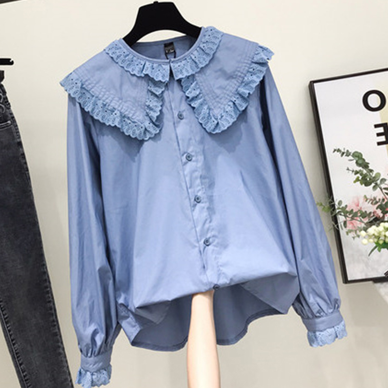Street Fashion In Korea - Frauen Chic Peter Pan Kragen Shirts