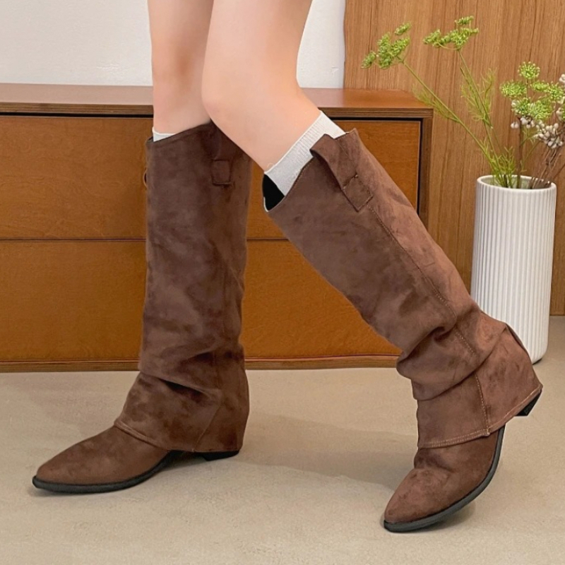 Street Fashion Rome - Herbst Winter Vintage Dickabsatz Damen Kniehohe