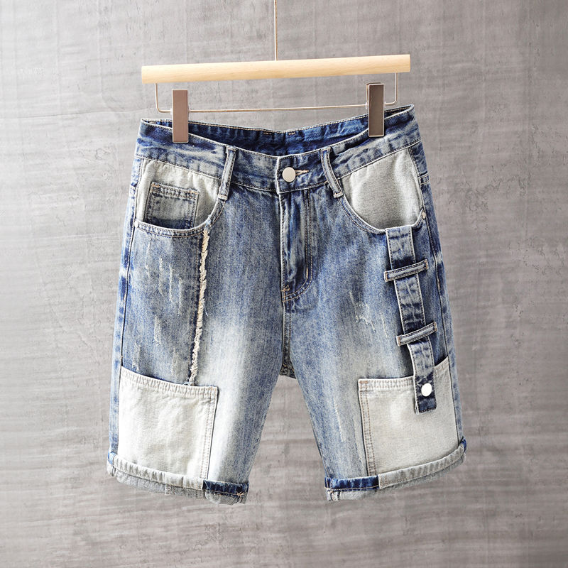 Street Fashion In Korea - Männer Kurze Jeans Hosen mit Taschen