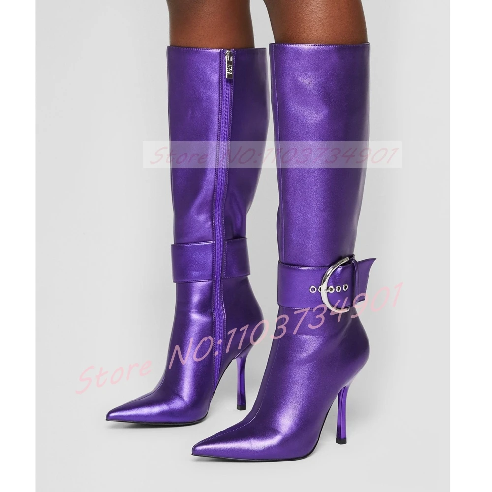 Glänzende Lila Stiefel mit Sch – Street Fashion Lady Bewertung und Preis