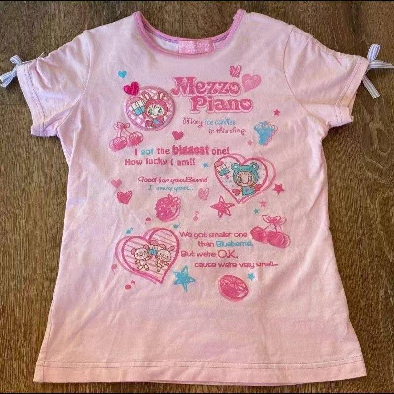 Vintage Kawaii Süße Kurzarm-T- – Street Fashion Girl Bewertung und Preis