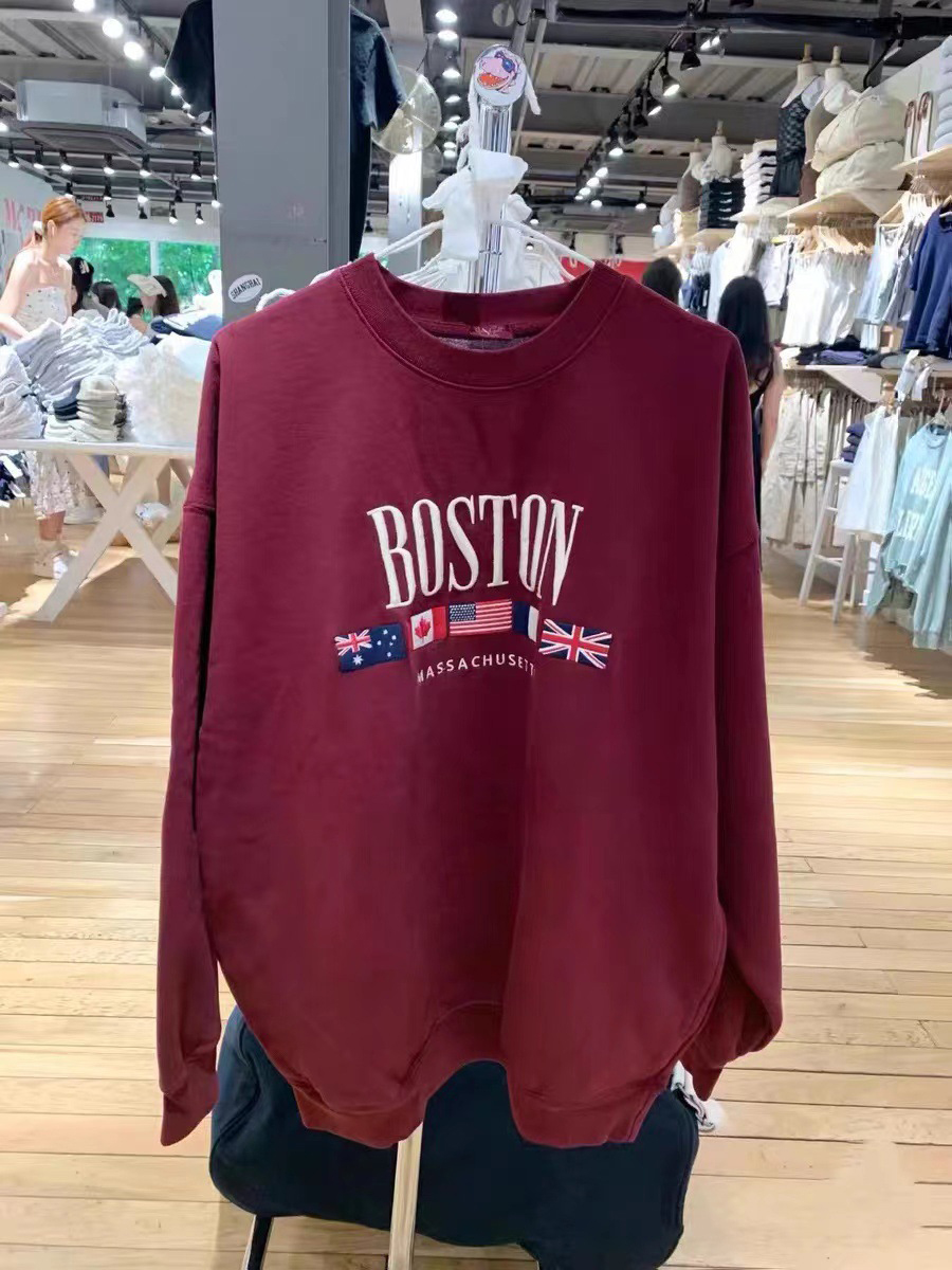 Brief Stickerei Sweatshirts Fr – Street Fashion Usa Bewertung und Preis