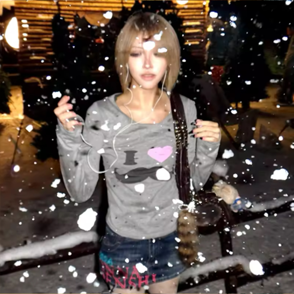 Japanisches Y2K-T-Shirt mit Ba – Street Fashion In Korea Bewertung und Preis