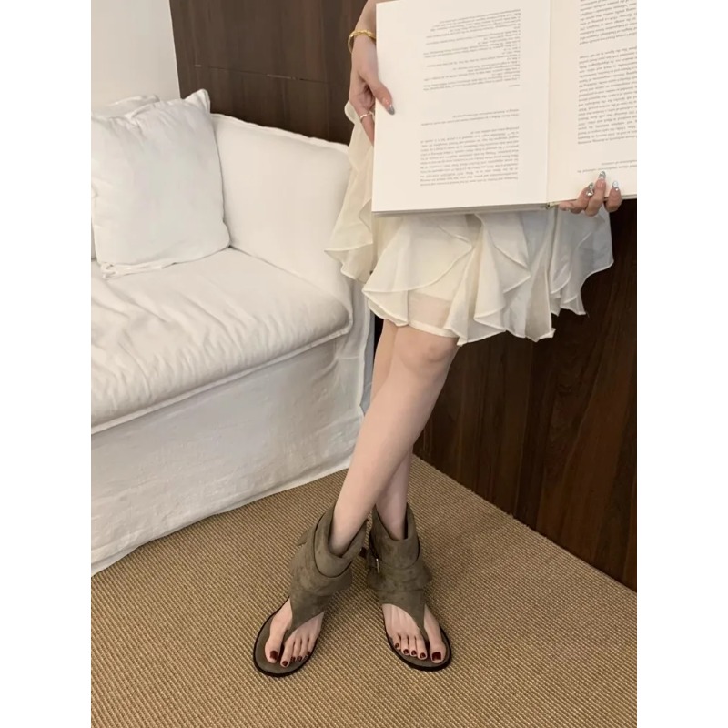 Modische offene flache Schafsl – Street Fashion Rome Bewertung und Preis