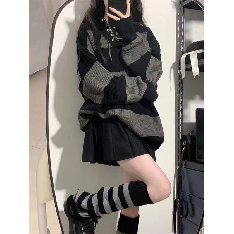 Streetwear Gestreiften Pullove – Street Fashion In Korea Bewertung und Preis