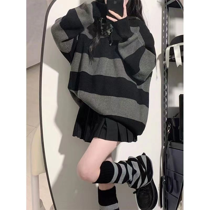 Streetwear Gestreiften Pullove – Street Fashion In Korea Bewertung und Preis