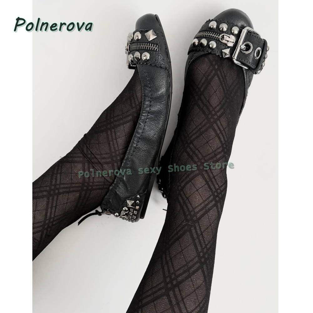 Nieten-Gürtelschnallen Mary Ja – Street Fashion Shoes Bewertung und Preis